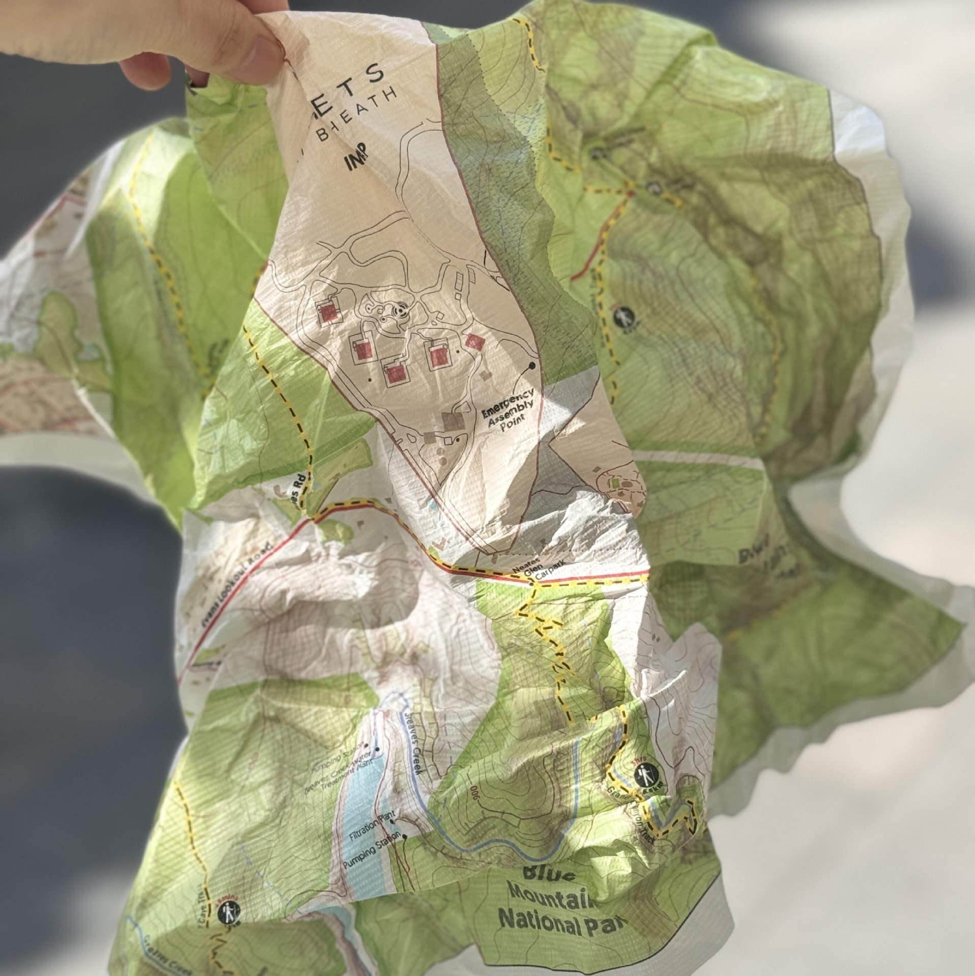 杜邦纸Tyvek手抓地图1443R旅游自驾景区地图防水撕不烂