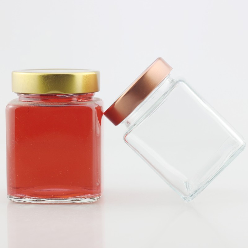 四方高盖蜂蜜瓶方形燕窝瓶玻璃罐酱菜辣椒酱罐头瓶密封食品玻璃瓶