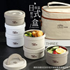 Thermos stainless steel, Japanese lunch box, double-layer handheld set for elementary school students