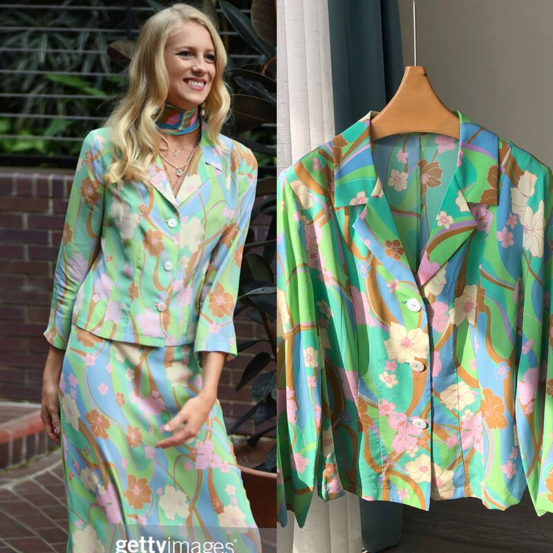 French Vintage Mori Style Hibiscus Creek Printed Fresh and Beautiful Suit Collar Wash Wash Silk Shirt