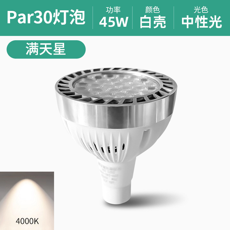 Lámpara PAR COB Oríbal Fuente de emisión de lámpara tienda comercial par30 fondo guía de luz e27 tornillo led lámpara par