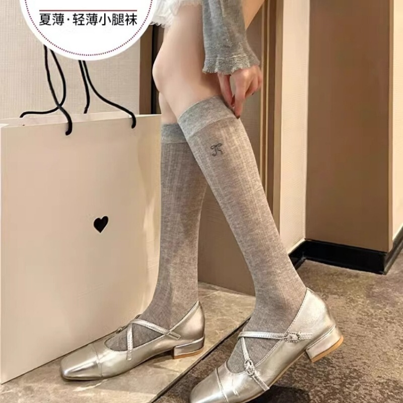 Ballet style socks women's cotton stockings summer mesh thin tube pile socks summer skirt calf socks