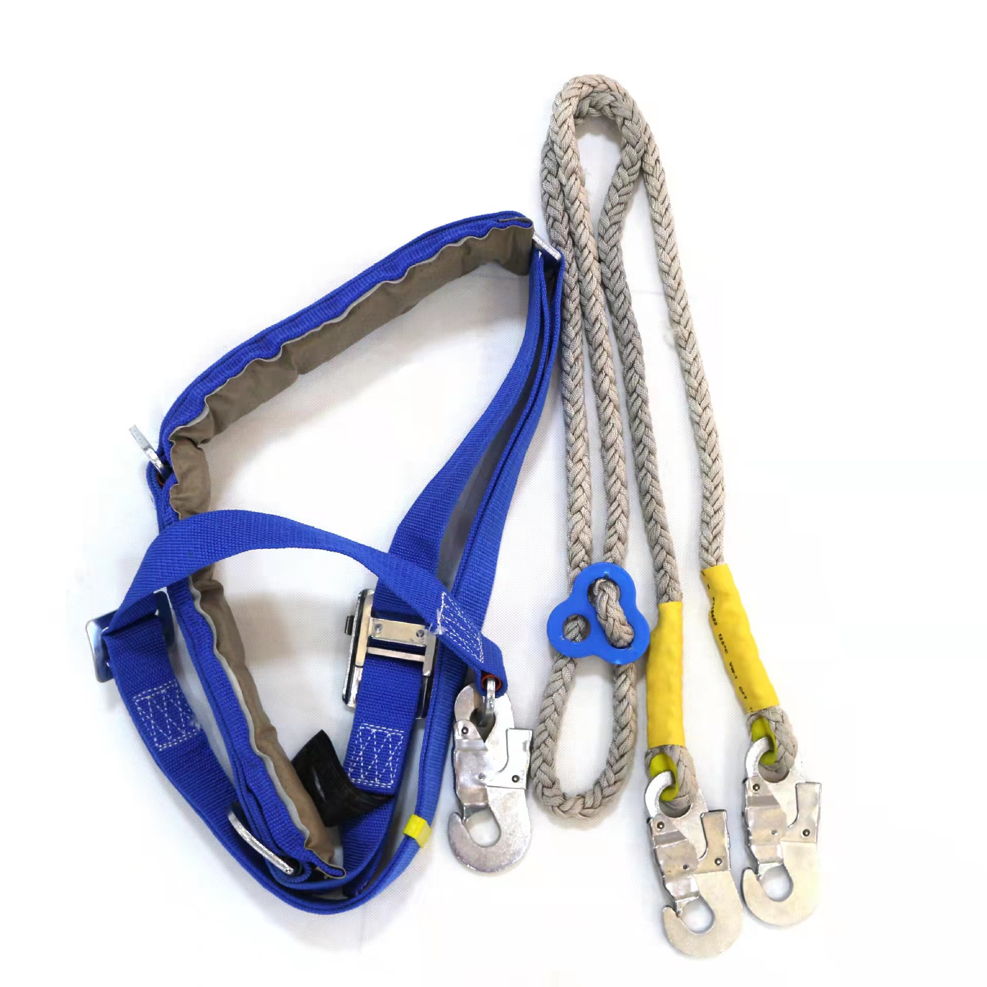 【新款PRO-SH-501】高空电工安全带(蓝色双钩）防坠落安全带