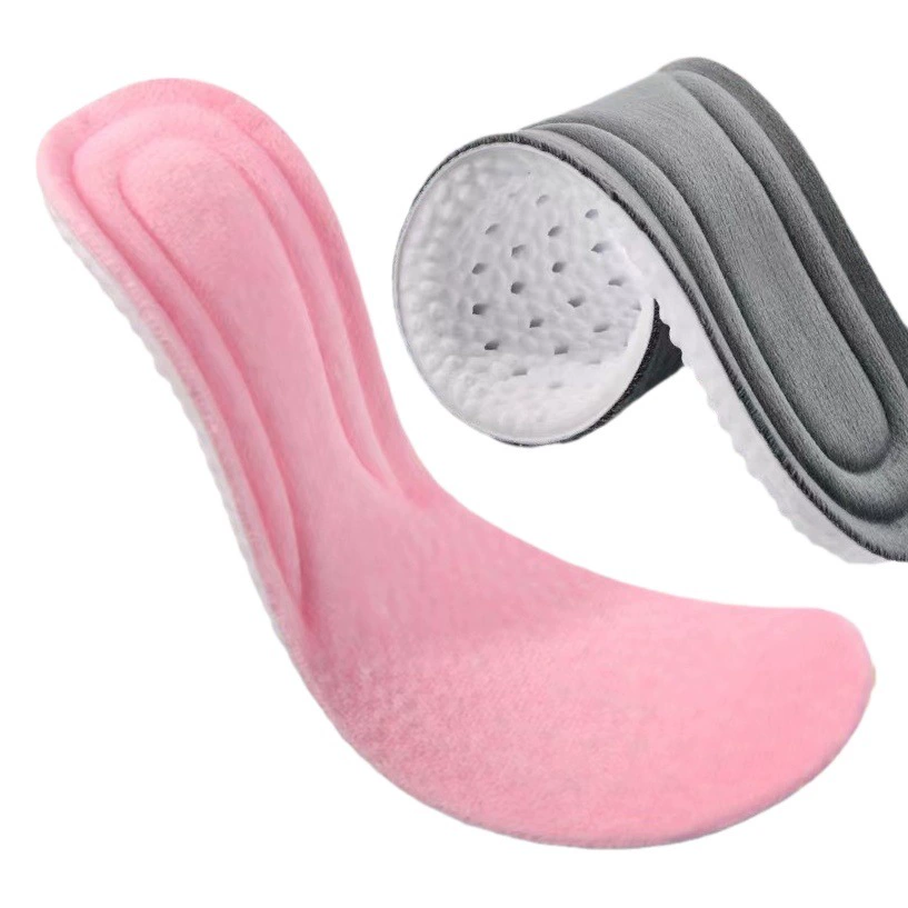 Оптовые теплые стельки для мужчин и женщин, удобные мягкие стельки на флисовой подкладке, Зимние Стельки, плюшевые стельки, кажутся долгими