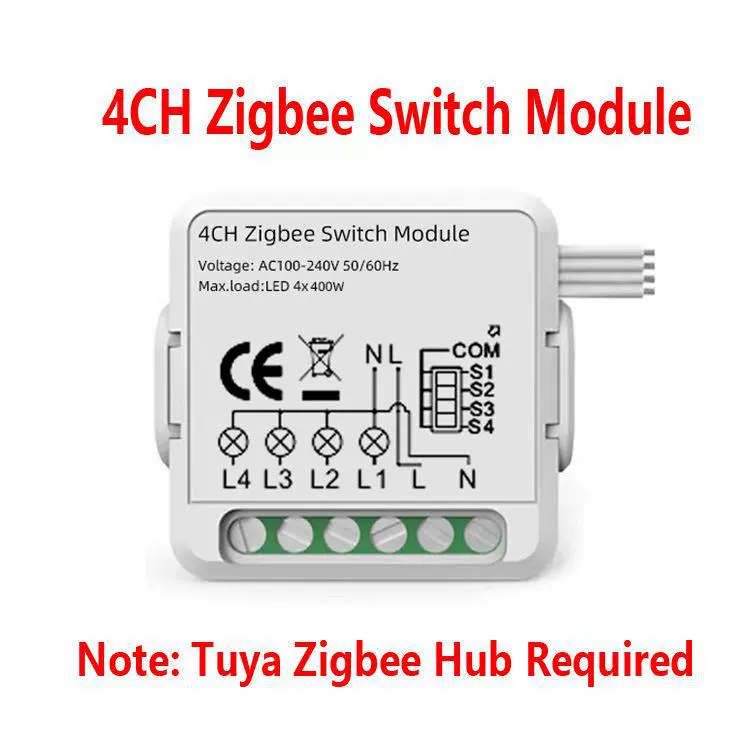 Устройство Tuya Zigbee включение/выключение 1234-канальное многоканальное устройство интеллектуальный модуль переключателя голосовое управление 3.0 Zigbee