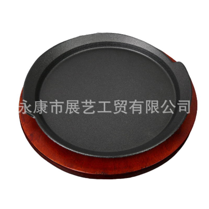 Manufactor Supplying circular Teppanyaki Baking tray Binaural Saucepan thickening Pig iron In chicken fish dish Barbecue plate wholesale