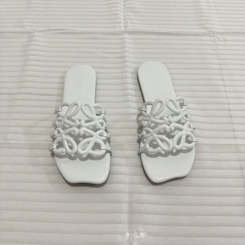 High-End Low-Cut Hollow Woven Slippers for Women, 2026 Summer New Style, Flat Versatile Casual Beach Slide Sandals