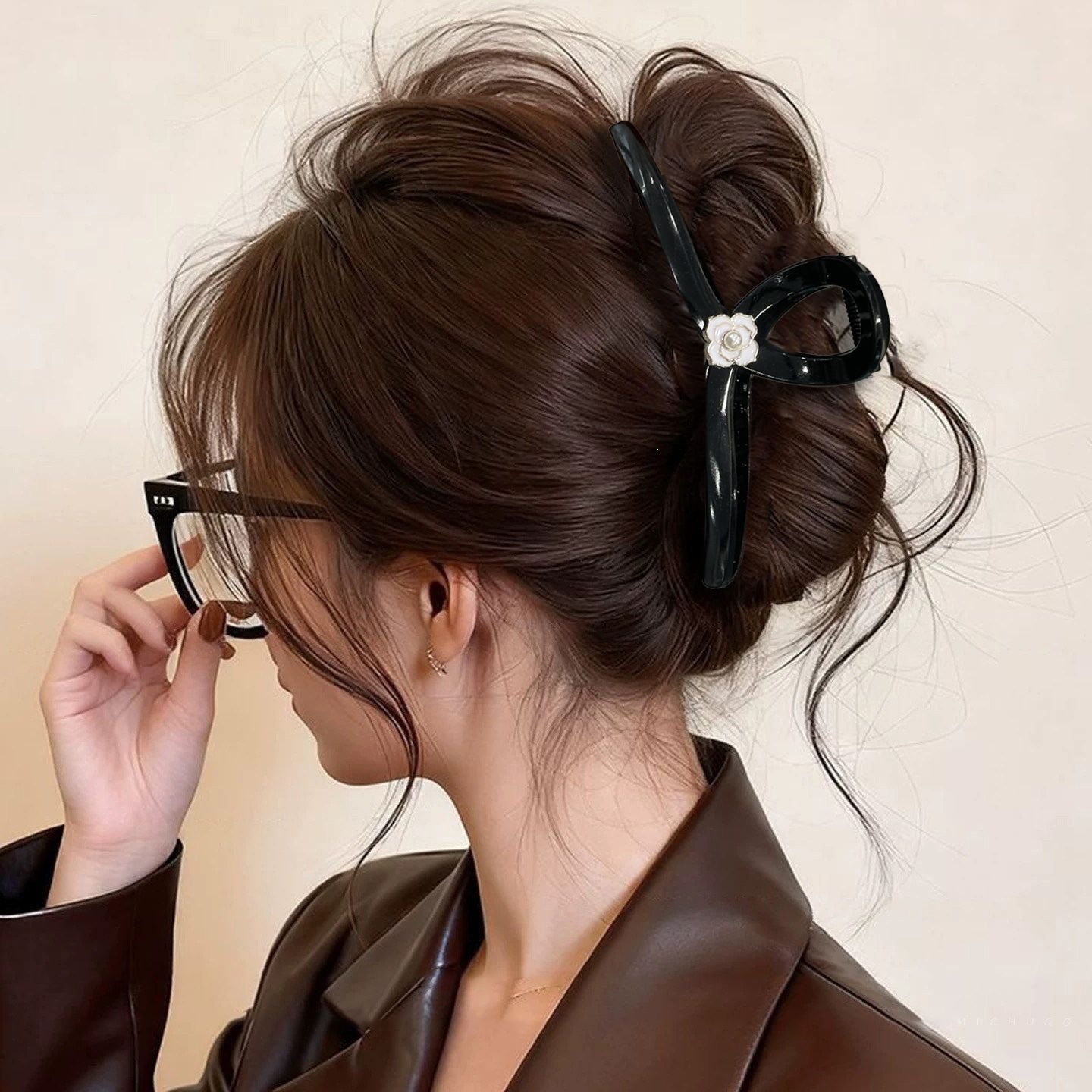 2026 nuevo clip de cabello ondulado clip de cabello de tiburón grande clip de cabello de mujer detrás de la cabeza de alta sensación clip de cabello accesorios para el cabello