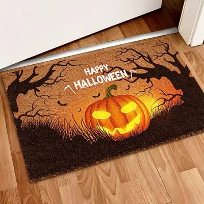 Mats, Faux Coconut Palm Fiber Loop | Avtomobil döşəmə paspasları - zx-halloween-moment-h12-3040-silk-circle-without-overlocking
