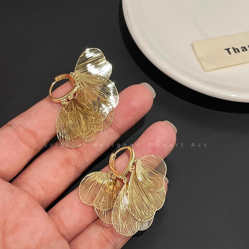 镂空蝶翼流苏耳环女2025新款轻奢高级感耳饰时尚精致小众设计耳钉|undefined