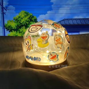 Handmade DIY Atmosphere Decorative Lamp Doraemon Cute Household Atmosphere Decorative Lamp Creative Niche Gift for Students