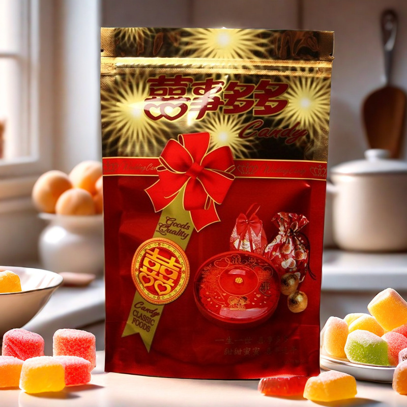 喜事多多喜糖包装袋结婚满月塑料自封袋婚庆通用袋子250分装