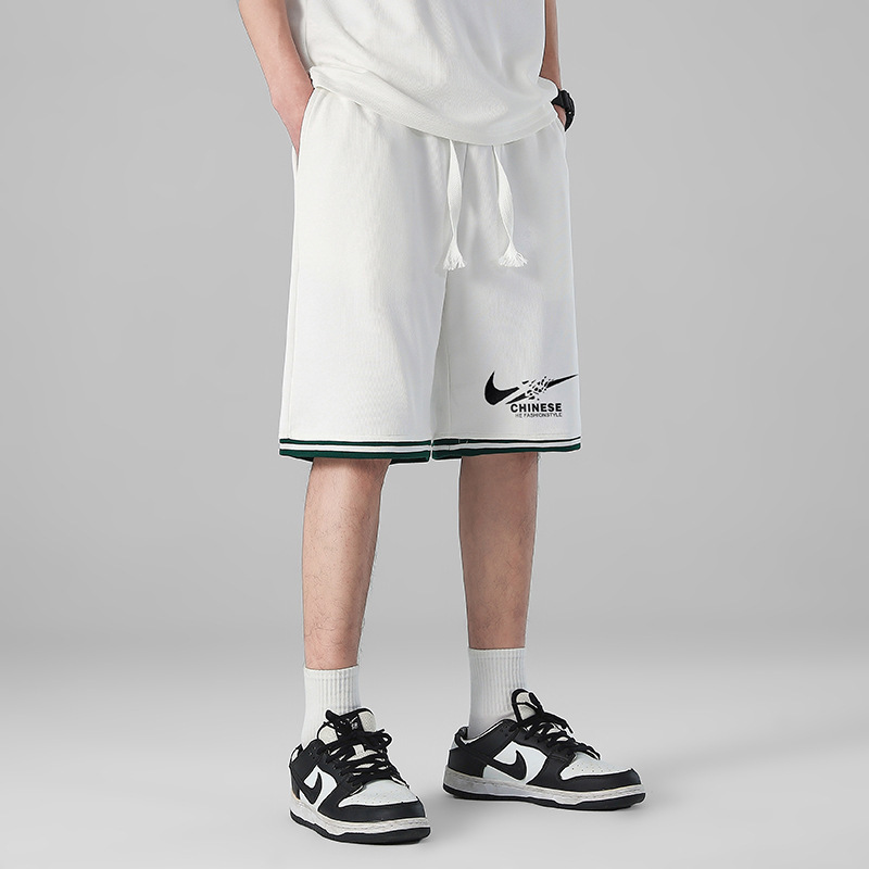 Al por mayor transfronterizo deportivo de ocio de verano de mangas cortas pantalones elásticos de cinco puntos de hombre de punto sueltos pantalones rectos image 13