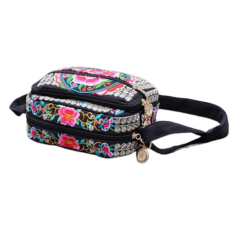 Directo de fábrica Nueva Yunnan estilo étnico bordado bolsa de mensajero de las mujeres bolsa pequeña bolsa ligera simple retro bolsa casual