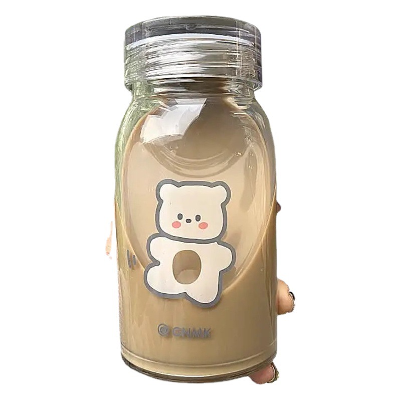 Biberón adulto taza ins simple estudiante Mori taza de agua femenina Corea del Sur fresco linda chica portátil vidrio