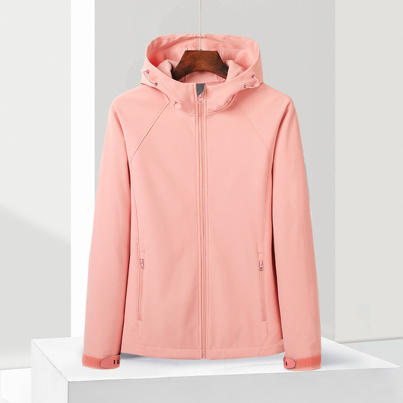 Chaqueta de cáscara suave para hombres y mujeres Otoño e Invierno chaqueta de una sola capa cálida pareja impermeable chaqueta deportiva casual al aire libre LOGO impreso