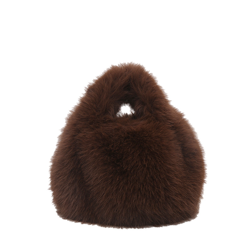 Bolsas de peluche de invierno 2024 nuevas bolsas de moda de mujeres estilo exterior simple bolsas de lana coreanas casuales