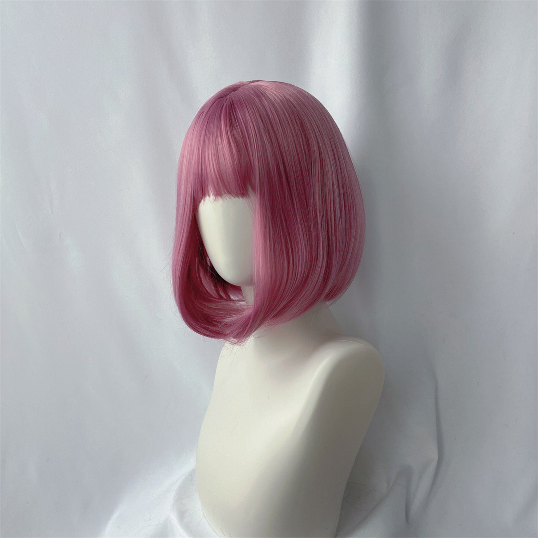 Peluca Corta de Cosplay de Anime de Fibra Sintética de Alta Temperatura para Cosplay