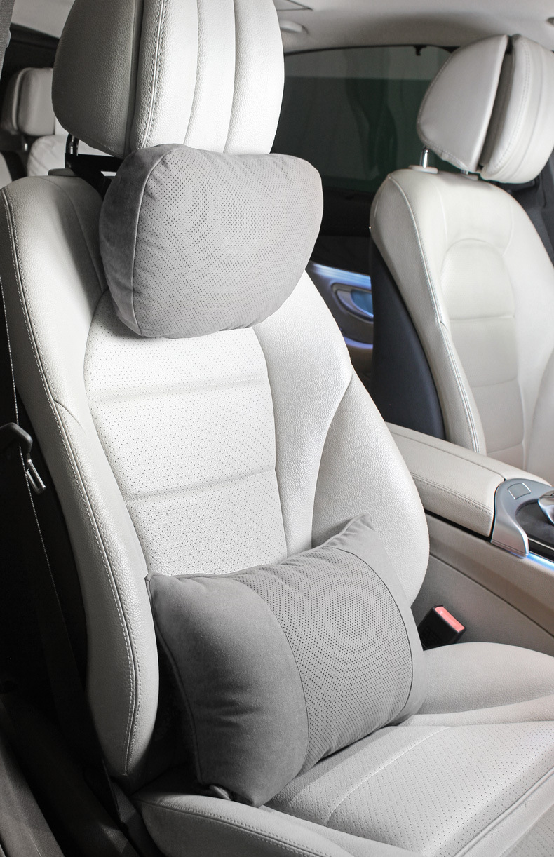 Punching headrest suede suitable for Mercedes-Benz S-Class Maybach punching neck pillow car pillow 5 series neck waist pillow