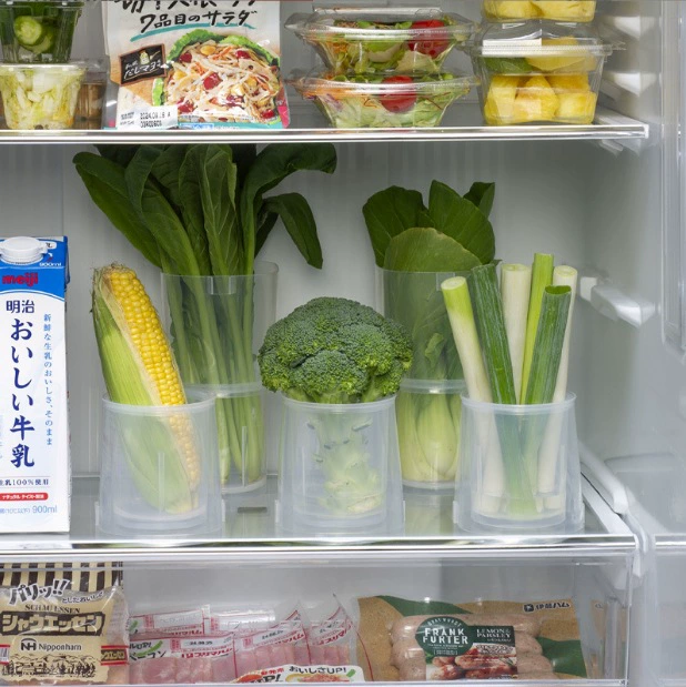 Импортный ящик для хранения холодильника INOMATA, вертикальный ящик для хранения фруктов и овощей, двухслойный настольный ящик для хранения мелких предметов