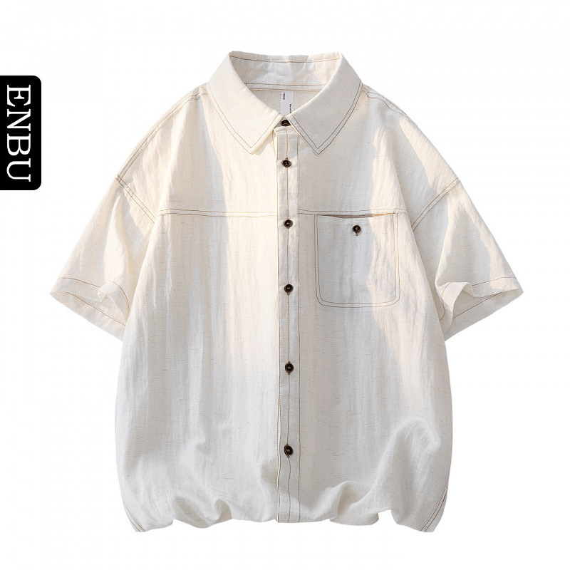 Enbu's new summer shirt is a Japanese retro style, stylish and versatile, loose-fitting, trendy short-sleeved men's shirt/cardigan Enbu's new summer shirt is a Japanese retro style, stylish and versatile, loose-fitting, trendy short-sleeved men's shirt/cardigan