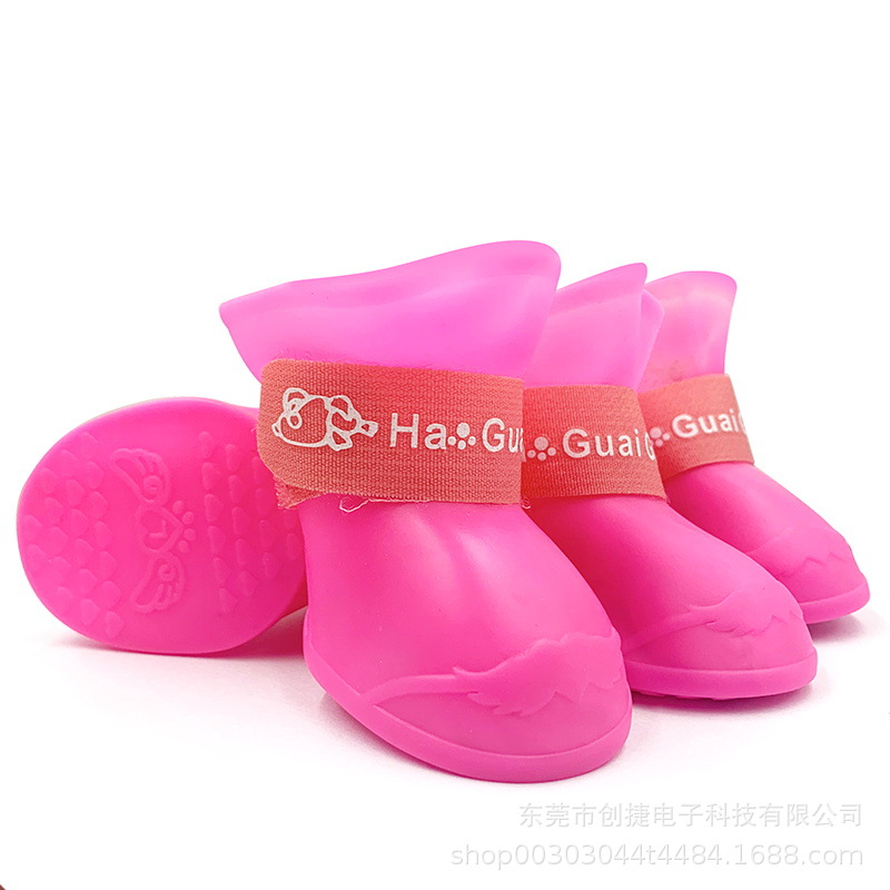 Zapatas de lluvia de silicona personalizadas para mascotas antideslizantes impermeables y resistentes al desgaste, zapatos para perros, zapatos para perros pequeños, botas de lluvia de peluche