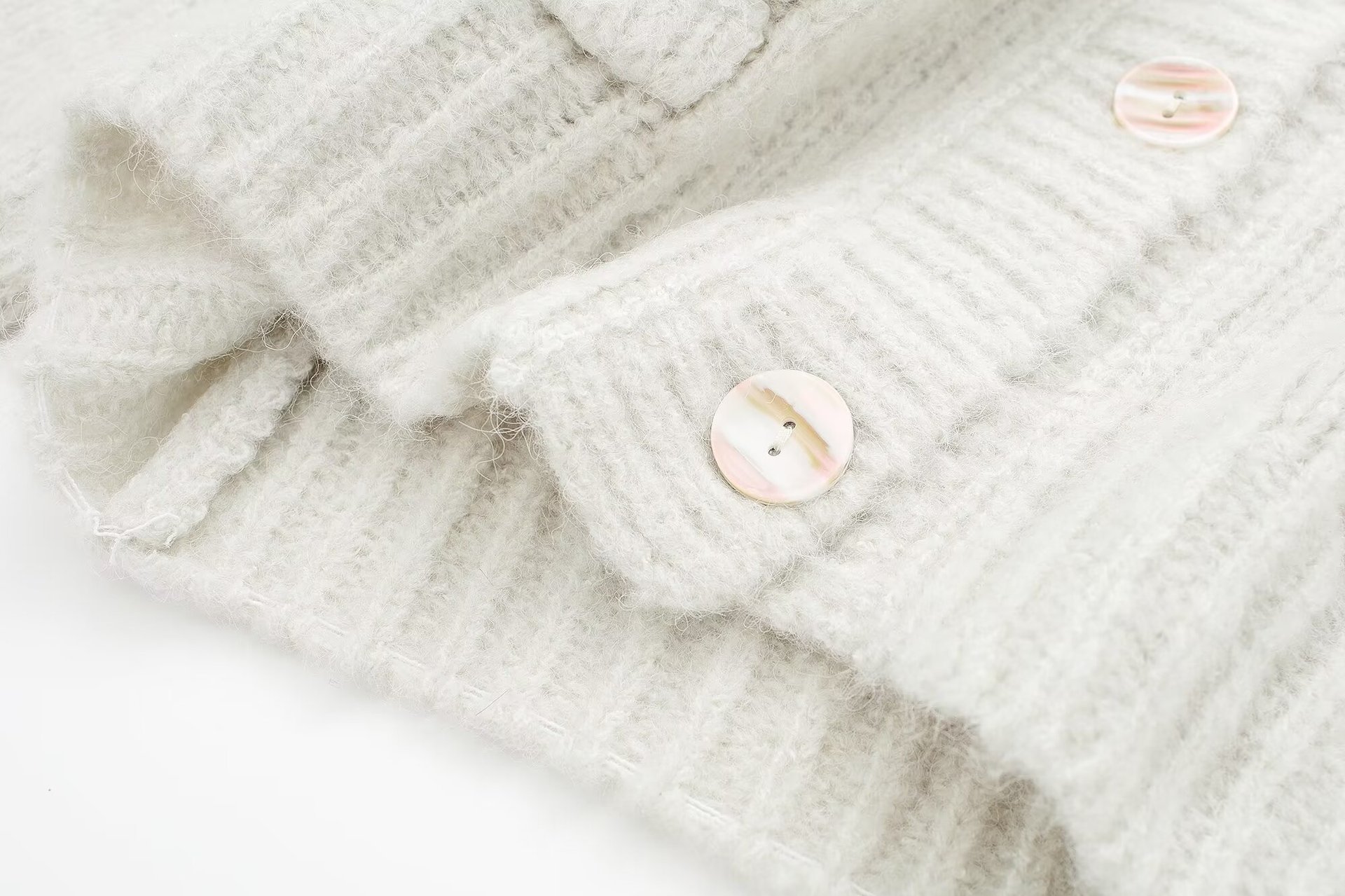 Dameskleding 2024 herfst en winter nieuwe straatmode V-hals gebreide cardigan jas_voghion.com