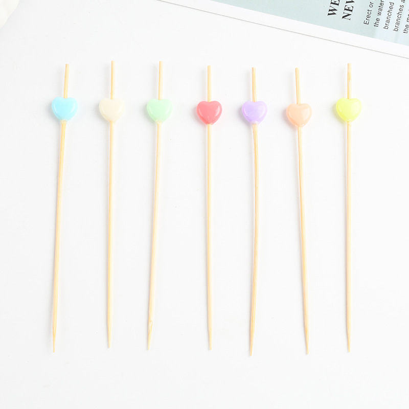 Tabas de bambú desechables de color amor tablas de fruta supermercado de comida de prueba tablas de bambú creativas en stock al por mayor