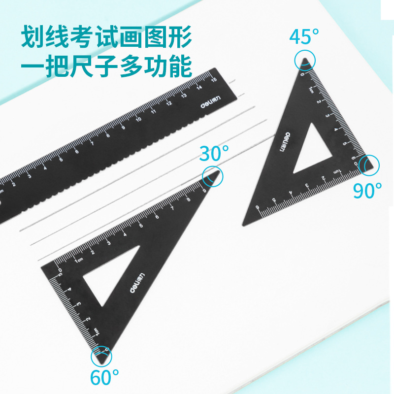 Estudiantes de la escuela primaria de la ley triangular metal personalizado grabado regla especial para estudiantes de primer y segundo grado aleación de aluminio más