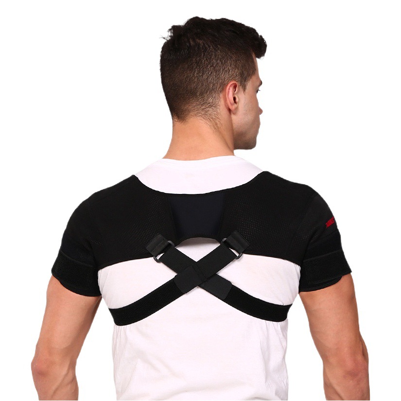 Deportes correa de hombro de dos vías ajustable presurizado transpirable protector espalda equipo de protección de la aptitud de la manga protectora