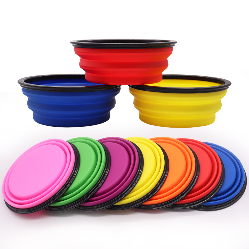 Mascota de silicona plegable tazón de fuente de agua para mascotas perro portátil perro tazón de fuente de agua potable gato tazón de fuente al por mayor