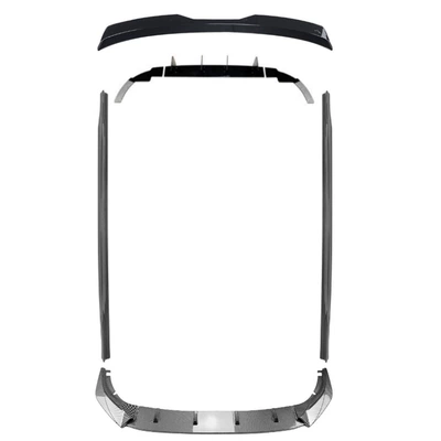 Suitable for Volkswagen Golf 8: Big Surrounded - high-8-standard-edition-full-set-carbon-fiber-pattern-piano-black-rear-blade-2020-2024
