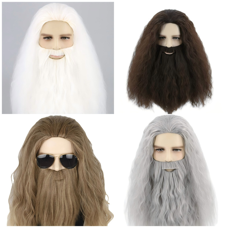 Thor Cosplay Lord of the Rings Hobbit Gandalf Halloween Gray Wizard Wig Jesus Headgear