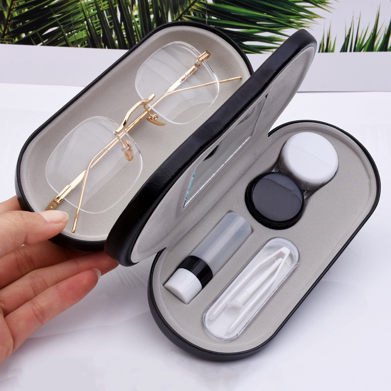 Hot Chinese Style Beauty Contact Lens Companion Box Frame Glasses Box Double-layer Box Dual-purpose Glasses Box Contact Lens Box