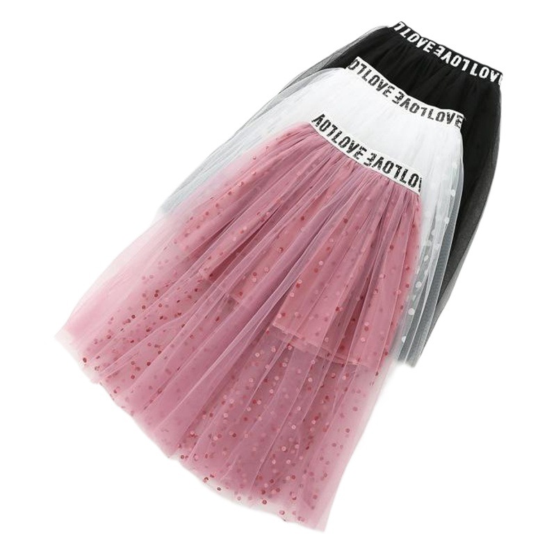 Nueva falda de gasa para niños falda de lunares falda de princesa para niños falda de malla pettiskirt