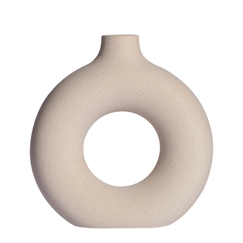 Cross-border hot selling donuts ceramic biscuit vase creative simple home furnishings hydroponic dried flowers small wholesale