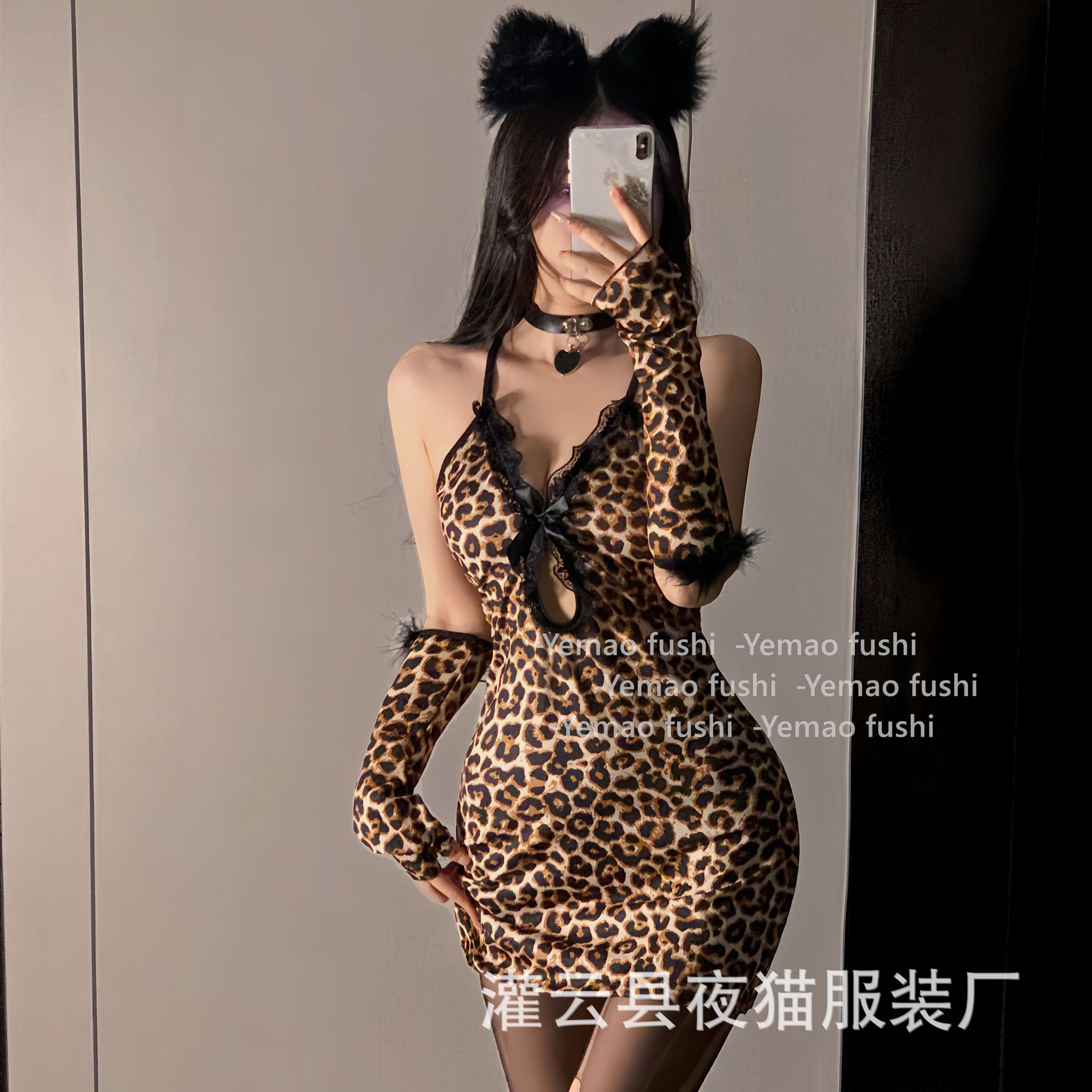 Sexy Lingerie Pure Desire suit Cute Sexy Wildcat Leopard Print Hip Dress Uniform Temptation Cosplay Nightdress
