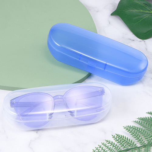 Factory wholesale large size eyeglass box clear lens myopia plastic box sunglasses box blue transparent eyeglass box 