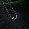 Silver advanced pendant with letters, necklace, chain for key bag , internet celebrity, high-quality style, does not fade