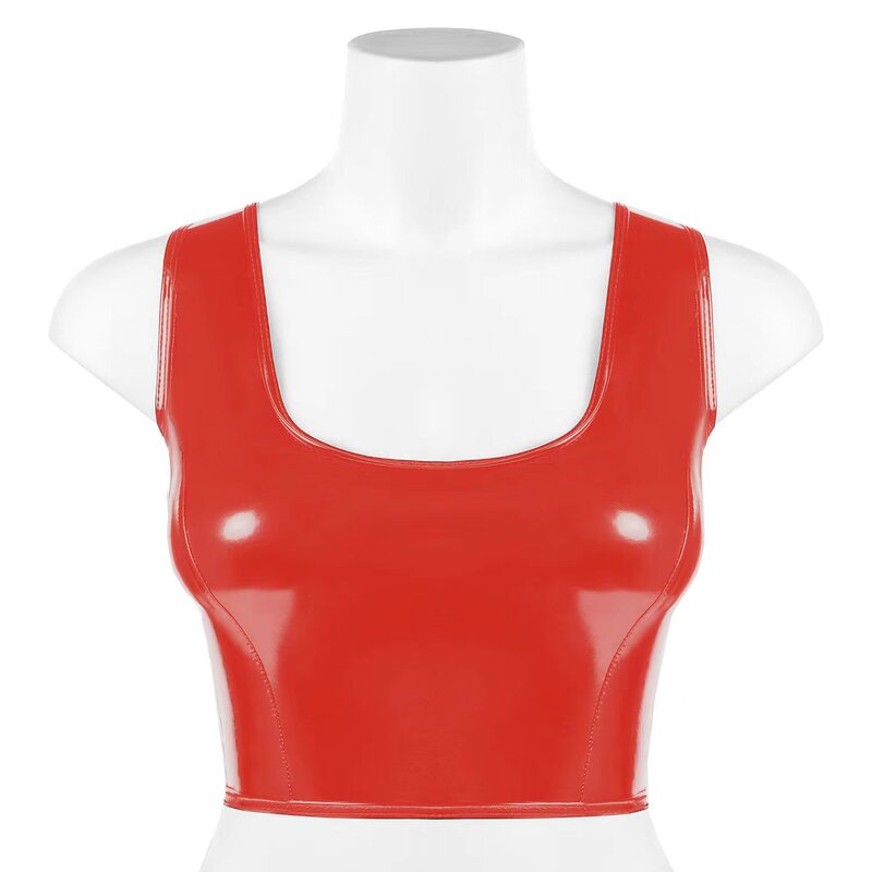 Cross-border Products European and American PVC Highlight Patent Leather Sexy Shaping Vest Leather Bra No Odor Accurate Size Cross-border Products European and American PVC Highlight Patent Leather Sexy Shaping Vest Leather Bra No Odor Accurate Size