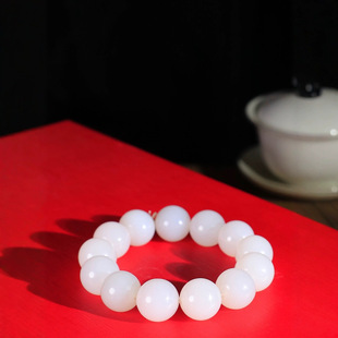 Jin Yutang Xinjiang Hetian Jade White Jade Bead Round Jade Handstring Jade Warm and Fine Whole String Polished and Round to Wear