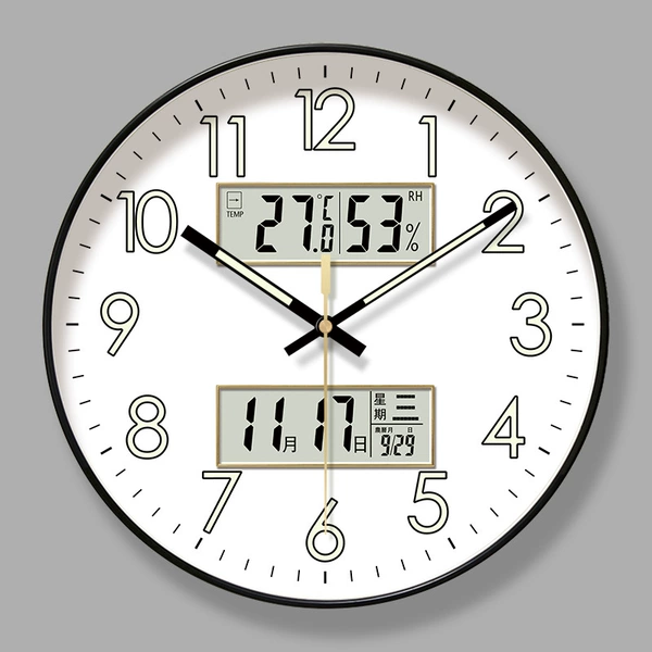 【Basic Model-Quartz Clock】7001 Black Frame Double Calendar