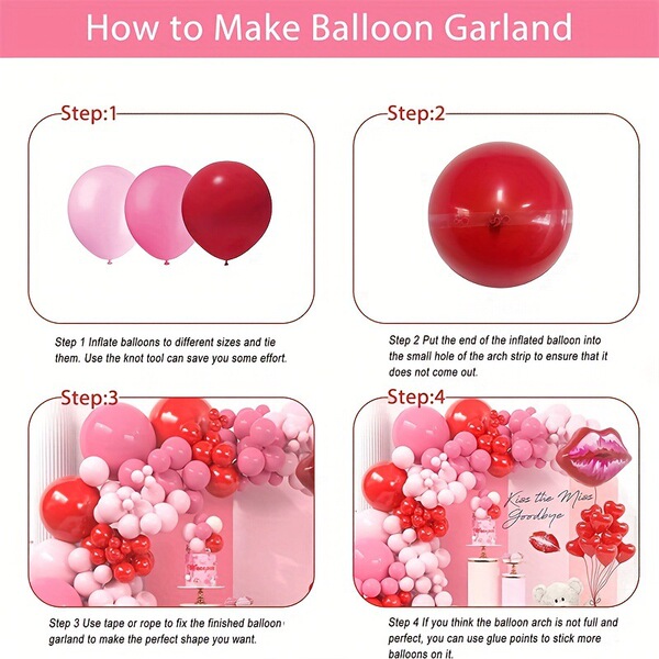 Fuchsia red balloon heart shaped for bride for St. Valentine's Day