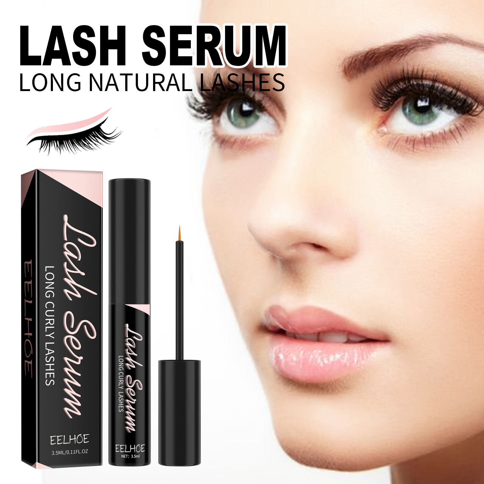 Eelhoe Eyelash Serum Gentle and Moisturizing, Thickening and Lengthening Eyelashes, Naturally Curling and Beautifying Eyelashes, Beautiful Eyelash Care Solution