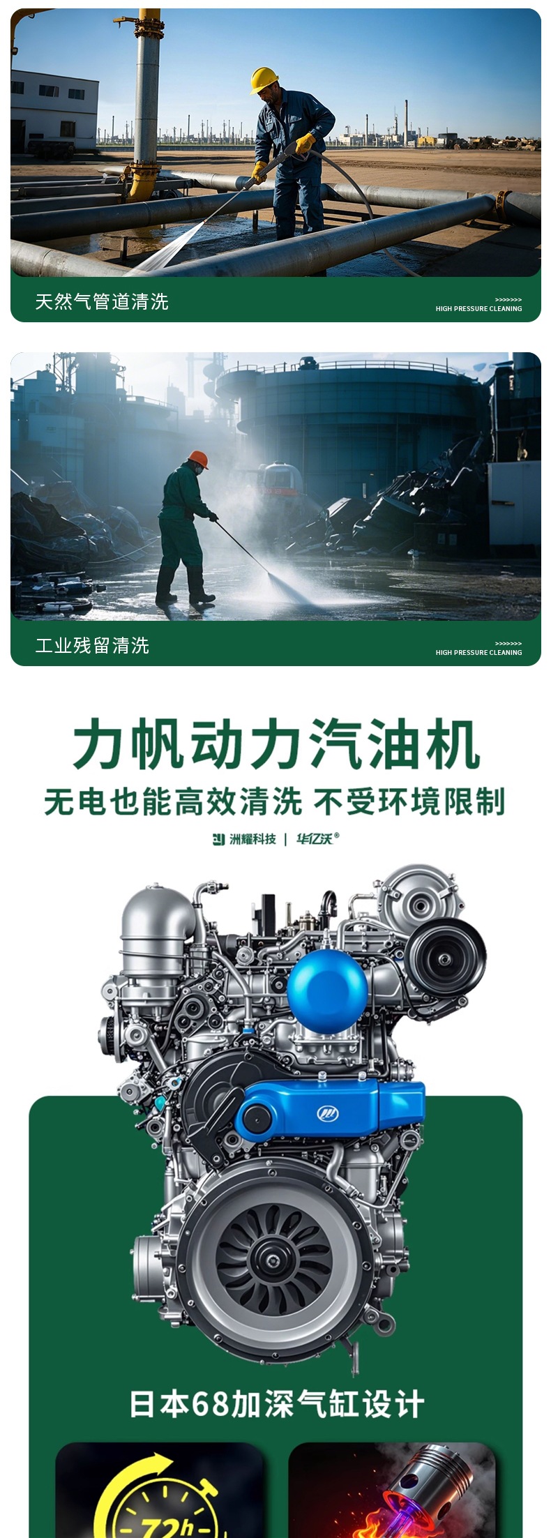 Huayiwo Diesel High-Pressure Car Washing Machine High-Power Gasoline Cleaning Machine Commercial Industrial-Grade Mobile Water Gun Pump Dredging