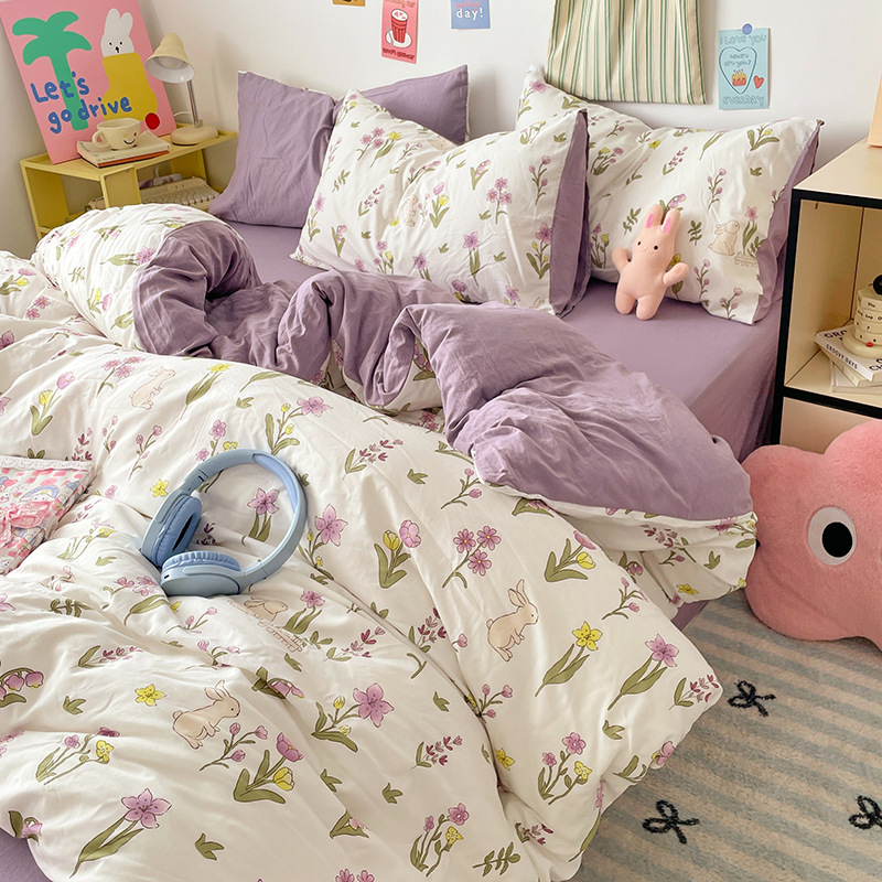 四件套被子床单被套罩床上用品学生宿舍单人三件套加厚云朵棉秋冬