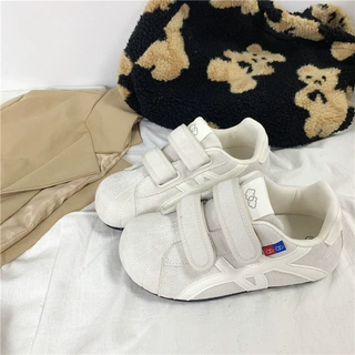 复古美拉德板鞋女2025秋新款休闲魔术贴百搭阿甘德训鞋子远波2285