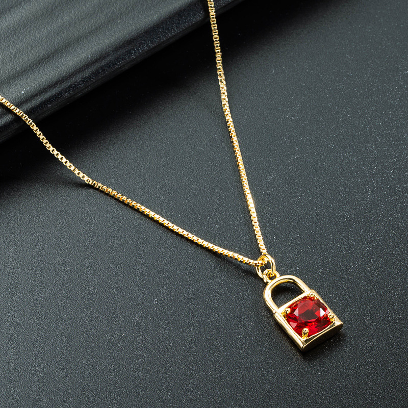 Collier En Cuivre Avec Pendentif En Zircon De Personnalité Créative Européenne Et Américaine display picture 5