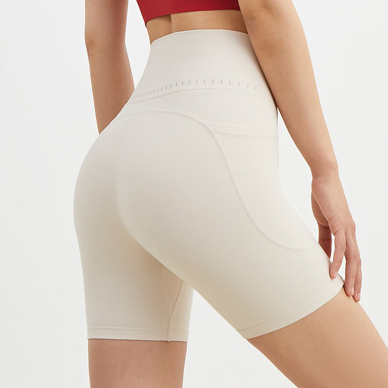 Nube sensación de cintura alta pantalones elásticos de caderas de verano sin pantalones íntimas apretadas de ciclismo rápido secado pantalones cortos de yoga de damas
