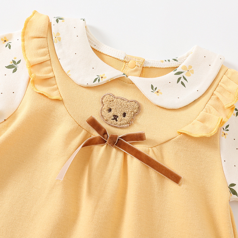 106059819@qq.com Bebê Primavera Outono, Fofo e Super Adorável, Manga Longa para Bebês Meninas, Roupa Infantil, Puro Algodão, Coreano_voghion.com